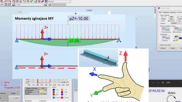 Wykresy sil wewnętrznych 04